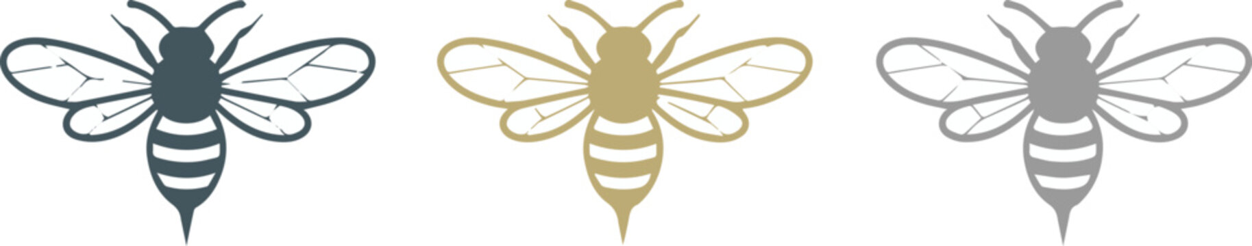 Bee emblem set for honey packaging and labels
