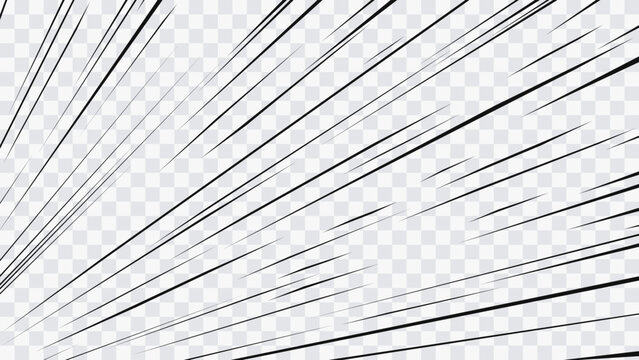 Black and white manga speed line effect featuring horizontal motion streaks that emphasize rapid movement and high-speed action. 