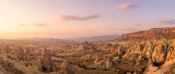 Fototapeta premium Volcanic Rock Formations Goreme Valley Cappadocia Turkey Cultural Tourism Site
