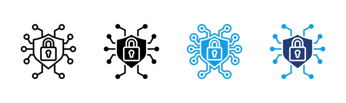 Encryption icon multiple style collection