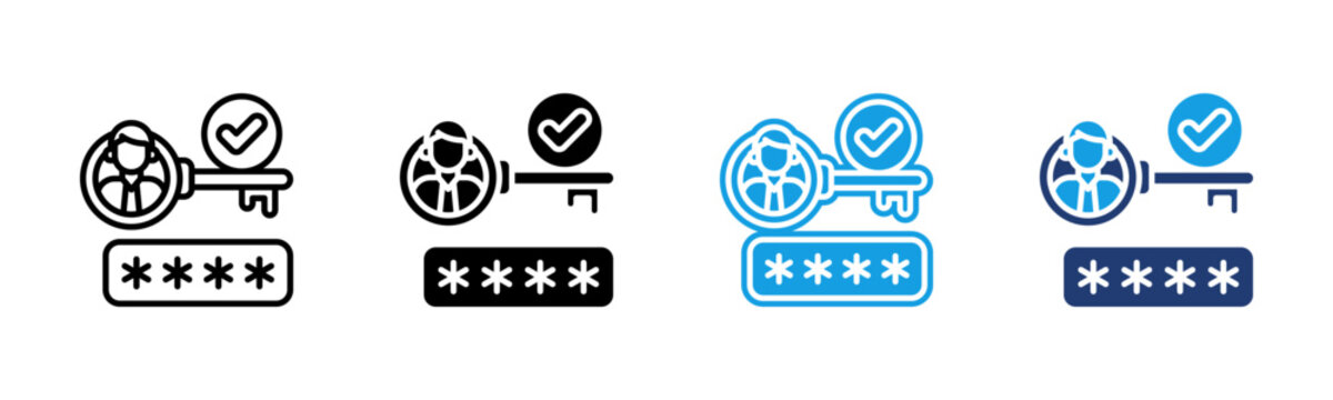 Authentication icon multiple style collection