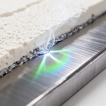 Extreme thermal test of porous ceramic composite showing hot point and complex caustics
