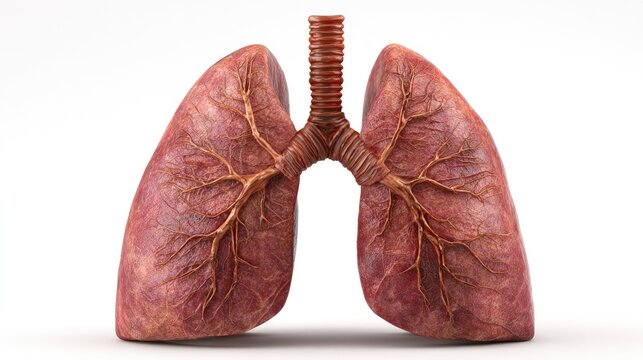 Human Lungs Anatomy Medical Illustration.