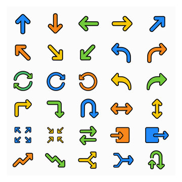 Colorful arrow icons set