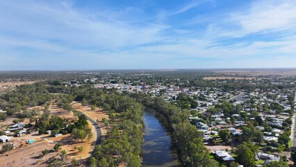 Fototapeta premium Spectacular aerial photo of Goondiwindi Queensland Australia