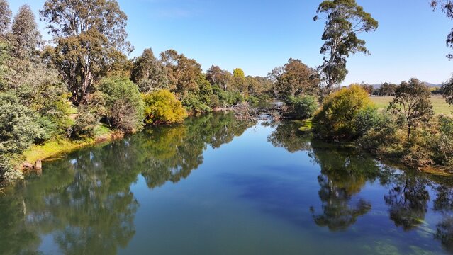 Spectacular aerial photo of  Goulburn River Thornton Victoria Australia