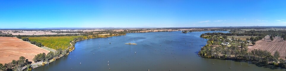 Fototapeta premium Spectacular aerial photo of Goulburn Wier Nagambie Victoria Australia