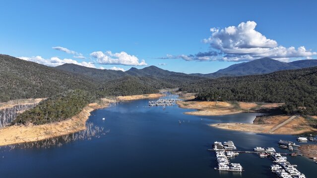 Spectacular aerial photo of Lake Eildon Jerusalem Creek Victoria Australia