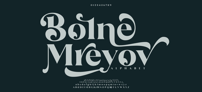 Elegant ligature alphabet letters font logo. Typography luxury classic lettering serif fonts decorative wedding vintage retro logos, design for fashion,beauty shop and brand . vector illustration
