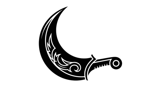 Decorative scimitar with flame design.