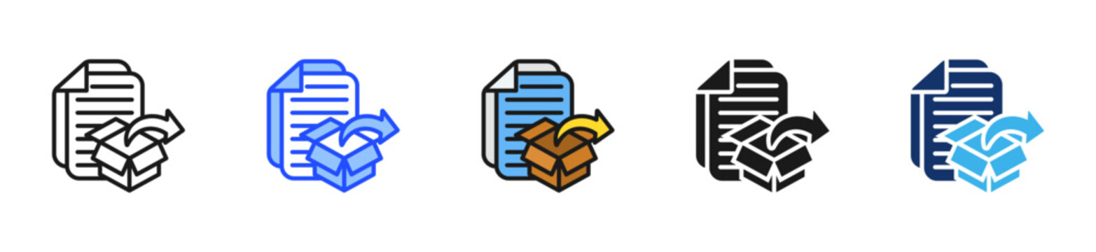 Export Invoice Icon Collection With Multiple Styles