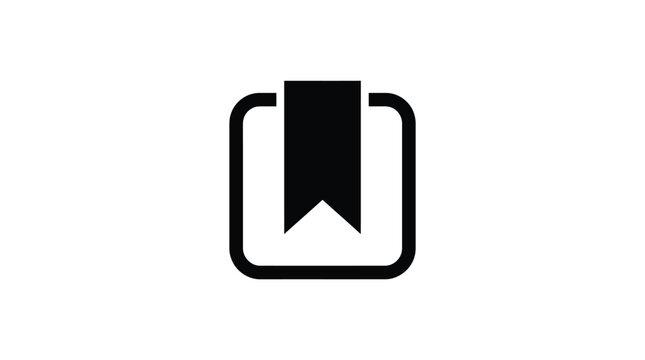 Simple black bookmark icon for digital interface and website navigation