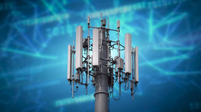 Cell tower low angle animation