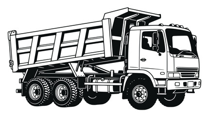Dump truck illustration, heavy duty vehicle © Arto