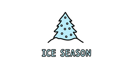 Fototapeta premium Ice Season Christmas Tree Illustration.
