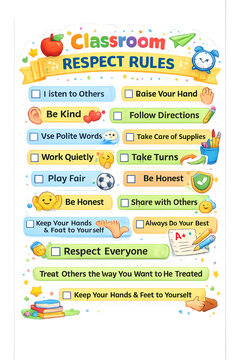 classroom respect rules, classroom poster, school rules poster, kids education, classroom behavior, respect and kindness, educational poster, positive behavior, classroom expectations, student guideli