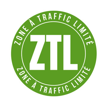 ZTL limited traffic zone symbol icon called zone &agrave; traffic limit&eacute; in French language