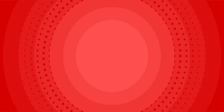 Red abstract comic zoom background with halftone dots pattern. Bright radial pop art gradient background for sales, promotion, and marketing banner.