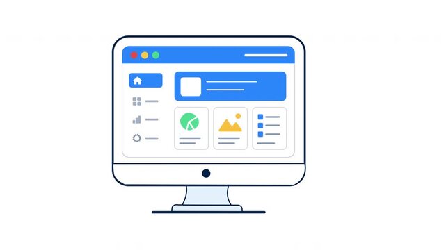 Application Window on Computer illustration animation