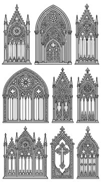 Gothic Arch Tattoo Designs Ornate Architectural Elements for Religious Art