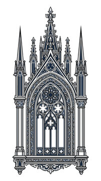 Gothic Arch Tattoo Design Ornamental Religious Architectural Elements