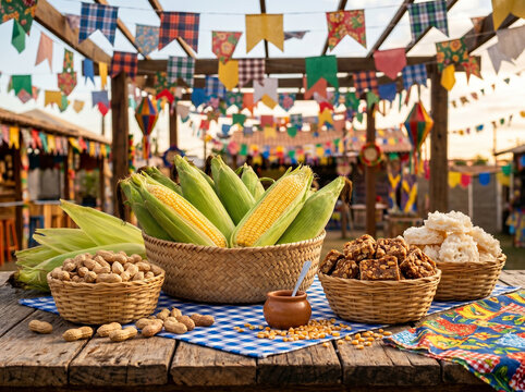 Festive foods for brazilian junina party celebration