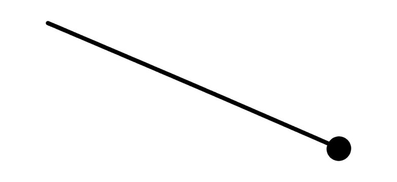 Simple line with a solid black circle at the end vector art