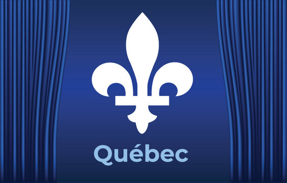 Modern Quebec emblem background featuring fleur-de-lis symbol