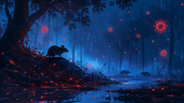 Rain drips through ancient forest canopy