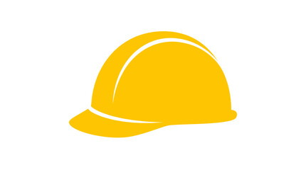 Fototapeta premium Yellow hard hat safety helmet vector illustration on white background