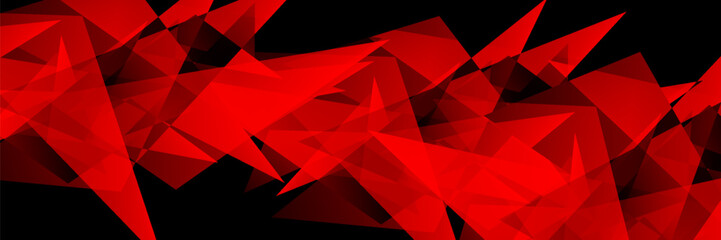 Abstract red and black geometric background with overlapping sharp triangles. Vector illustration © raudatul
