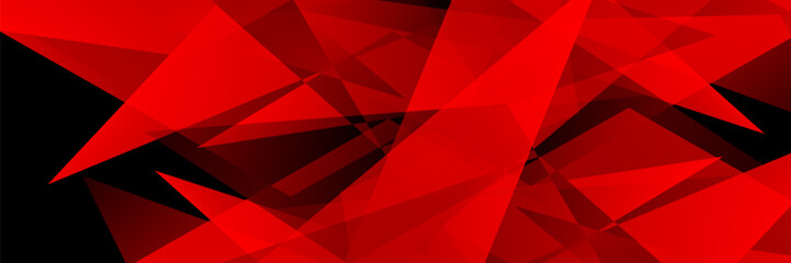 Fototapeta premium Abstract red and black geometric background with overlapping sharp triangles. Vector illustration