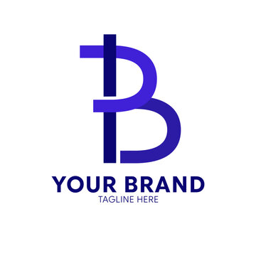 Combined letter L and B geometric monogram corporate logo design