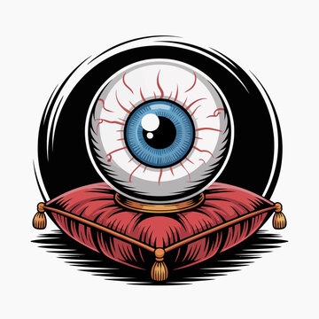 Crystal ball with blue eye.