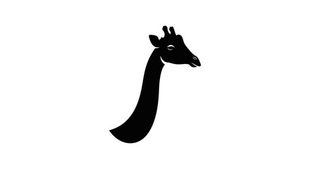 Black silhouette of a giraffe head. © Arzan