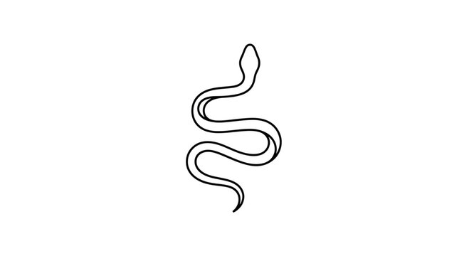 Snake Reptile Black Line Drawing.