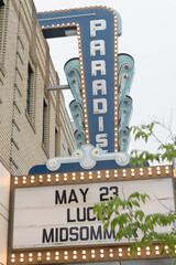 Naklejka premium Paradise Theatre (1937; 1006 Bloor St W), Art Deco neighborhood cinema designed by Benjamin Brown, operated as an adult film house named 