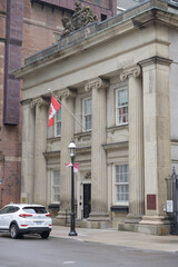 Naklejka premium Old Toronto Post Office (1853; 10 Toronto Street), a Greek Revival landmark designed by Cumberland and Ridout for the Province of Canada, later served as the Bank of Canada