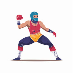 Obraz premium Female Wrestler in Action Pose