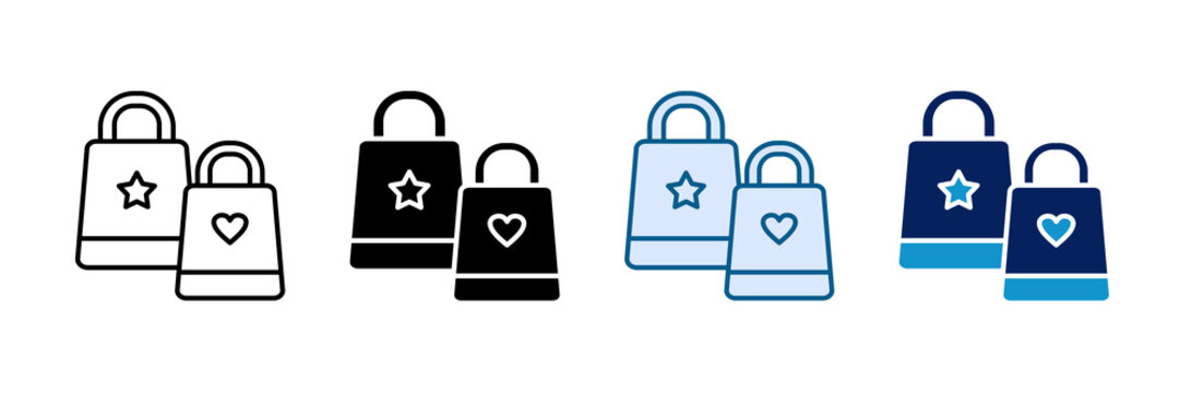 Shopping Bag Icon Set Multiple Style Collection