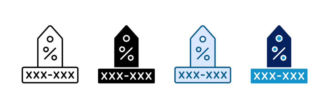 Promo Code Icon Set Multiple Style Collection