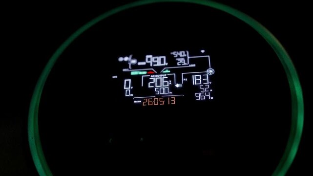 Diagnostic information displayed on solar charge controller panel