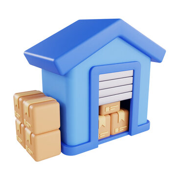 warehouse logistics 3d icon illustration object