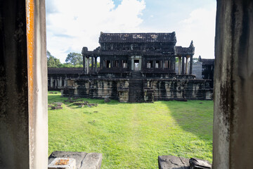 Fototapeta premium Angkor Wat temple complex in Siem Reap, Cambodia, is a UNESCO World Heritage site and the largest religious monument in the world.