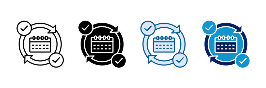 Calendar Sync Icon Set Multiple Style Collection