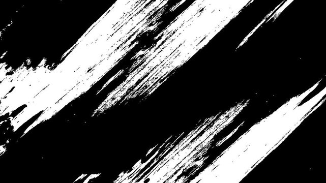 Abstract Black and White Ink Brushstrokes 4K