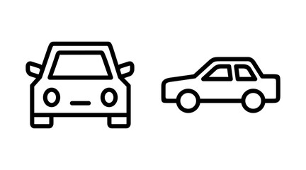 Naklejka premium Car icon set vector. car sign and symbol. small sedan