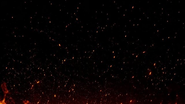  fire sparks isolated on black background 4k 60fps