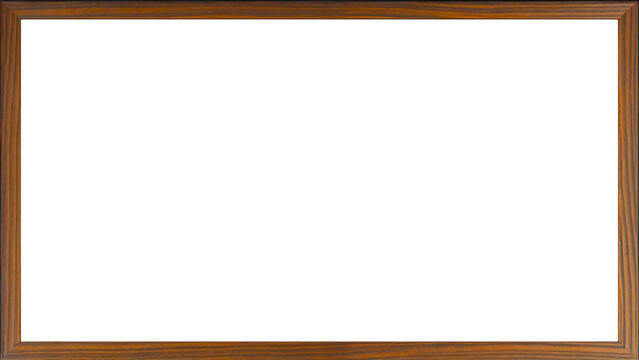 Marco de madera color caoba con textura premium, dise&ntilde;o minimalista para verano y estilo de vida, fondo PNG transparente, vers&aacute;til y elegante para enmarcar fotos, publicidad de vacaciones, hoteles.