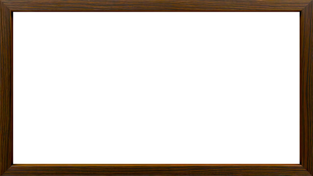 Marco de madera color caoba con textura premium, dise&ntilde;o minimalista para verano y estilo de vida, fondo PNG transparente, vers&aacute;til y elegante para enmarcar fotos, publicidad de vacaciones, hoteles.